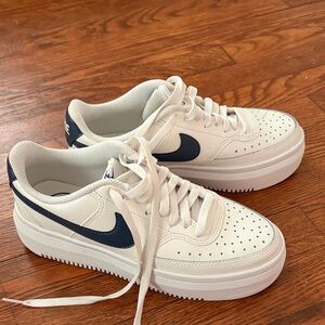 Nike White and Navy Sneakers